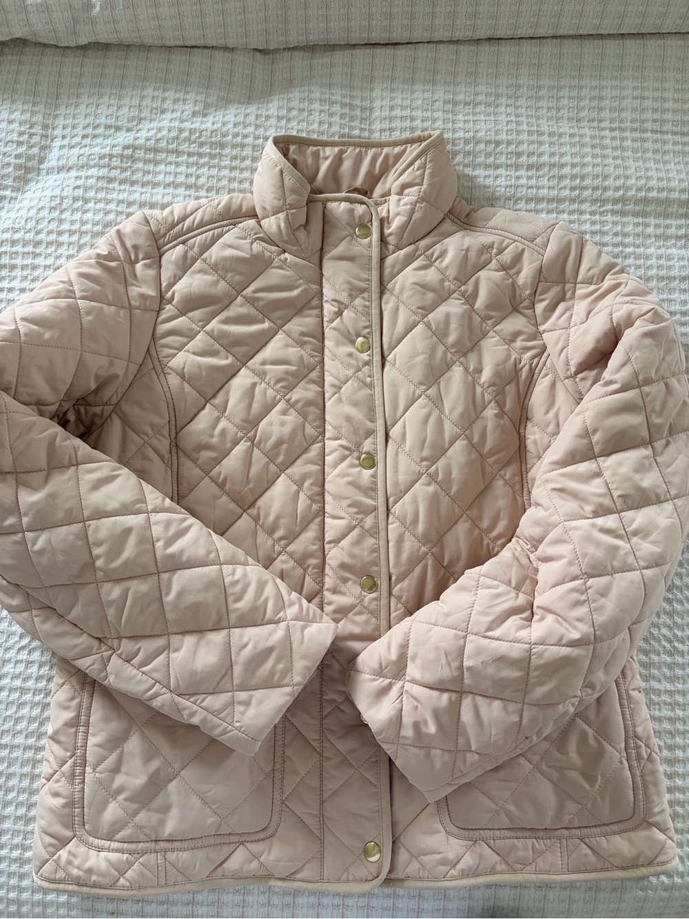 J. Crew Diamond Quilted Jacket In Warm Bisque Size L
